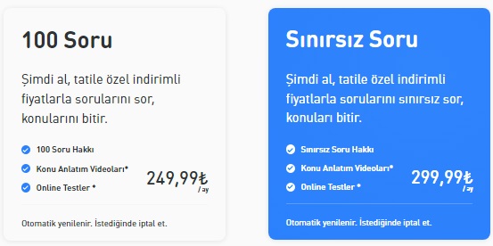 Kunduz aylık 2023 paket ücretleri