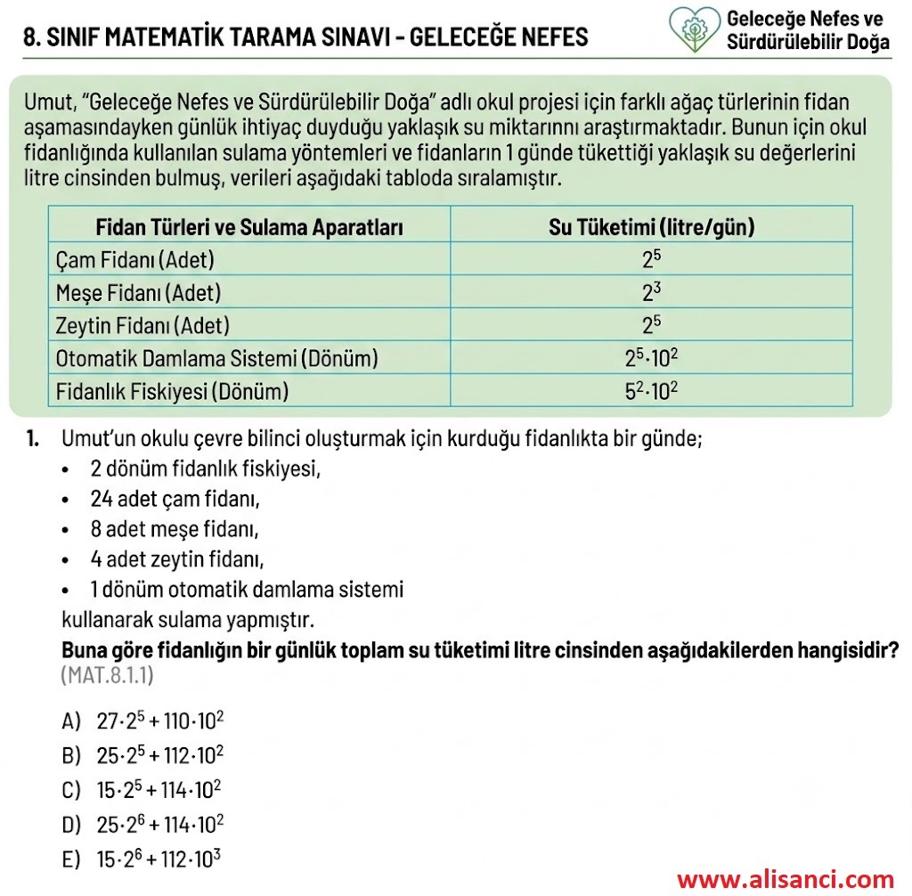 2028 LGS Bağlam Temelli Soru Örneği 8.Sınıf