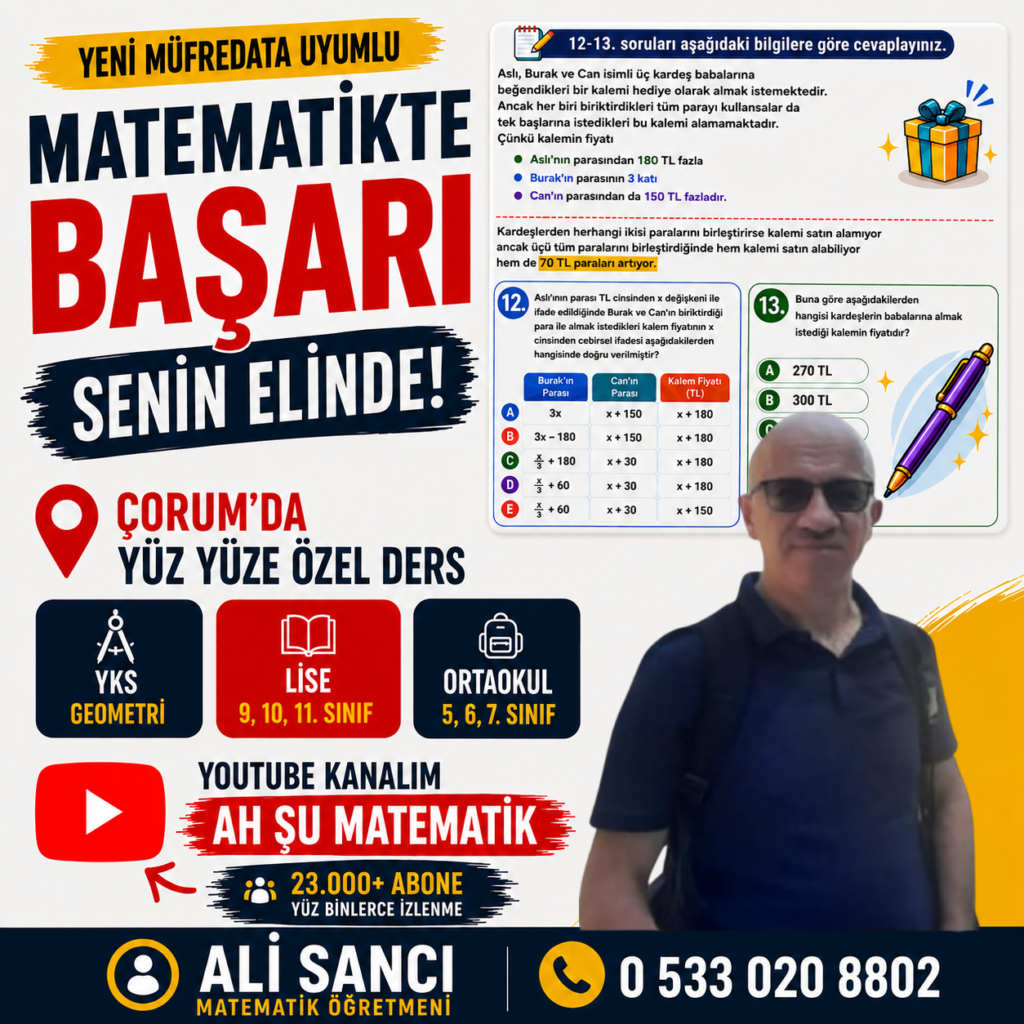 Çorum Matematik Özel Ders