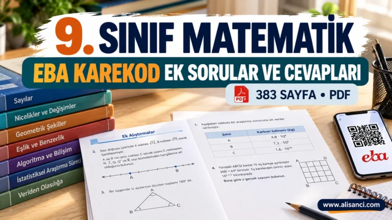 9. sınıf matematik EBA karekod ek sorular ve cevapları 383 sayfalık PDF